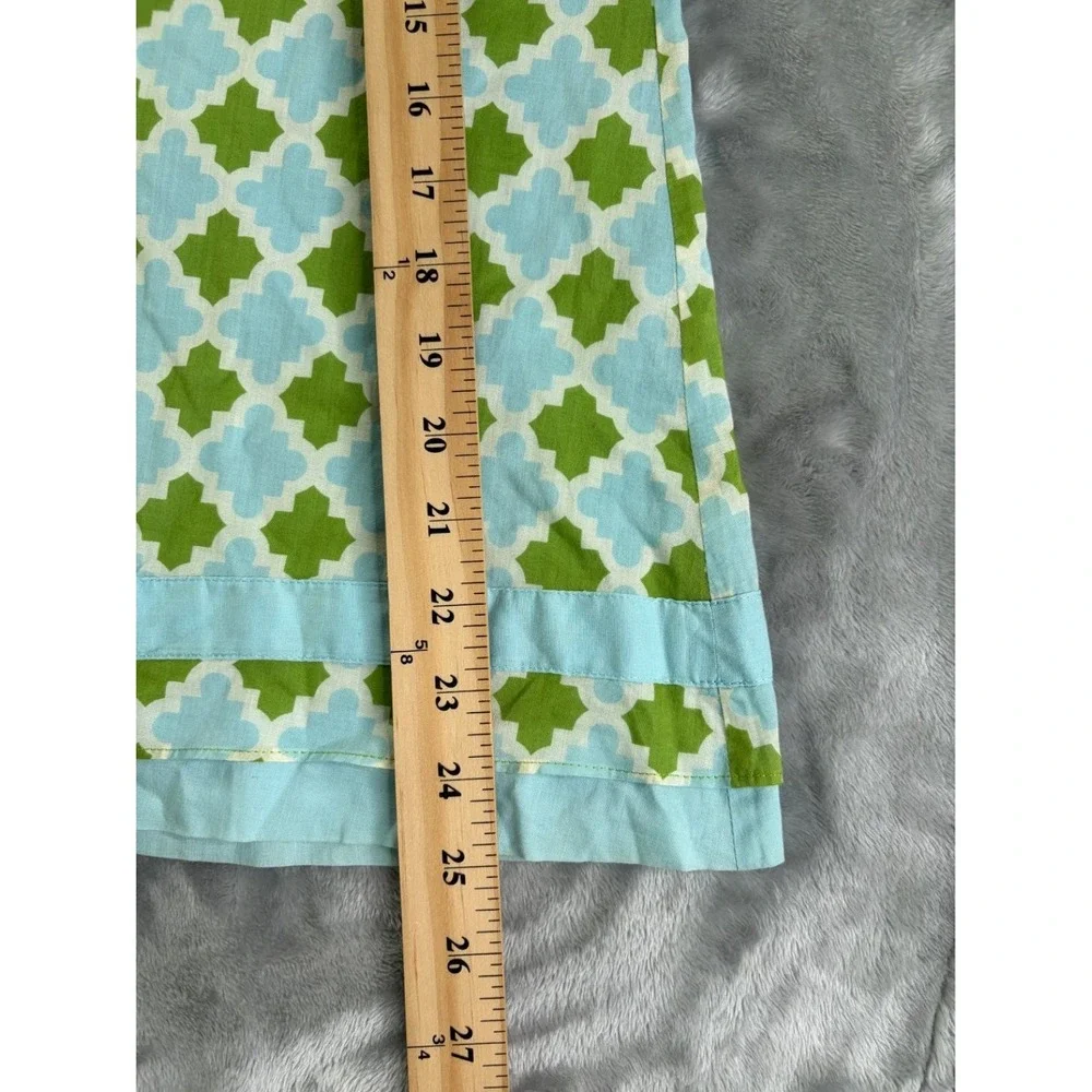 Tory Burch Blue Green Geometric Quatrefoil Cotton A-Line Skirt Womens Size 0